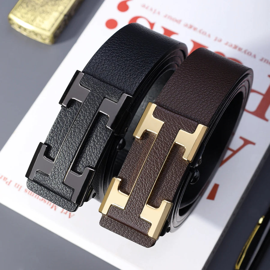 Ceinture Homme en PU avec Boucle Design H