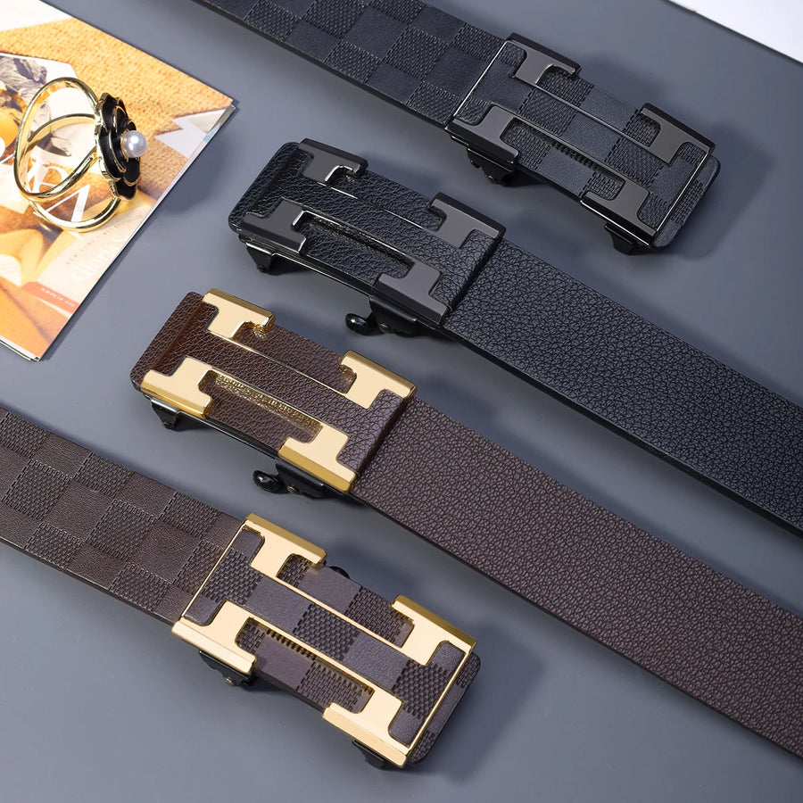 Ceinture Homme en PU avec Boucle Design H